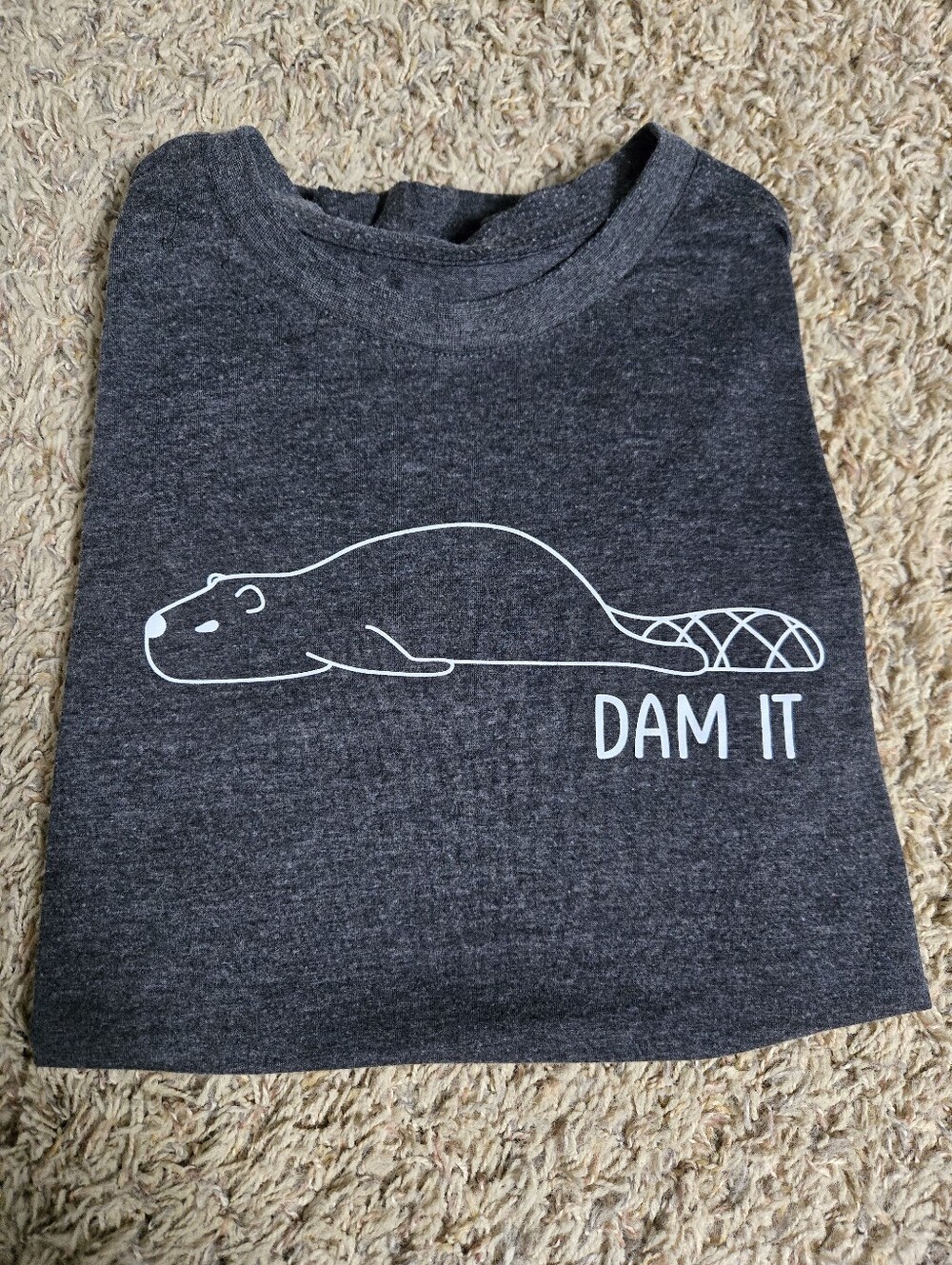 Gray 'Dam It' Beaver Graphic Tee